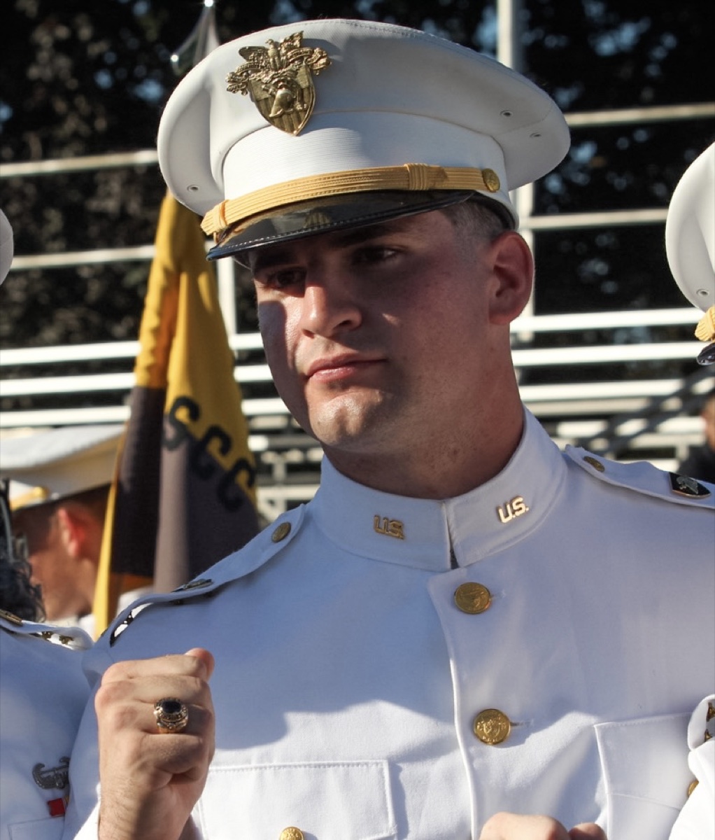 Joseph Persteins in dress uniform at West Point, wearing the class ring.